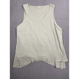 Soft Surroundings Women's 2X Gauzy Cotton Tank Top Lagenlook Light Green
